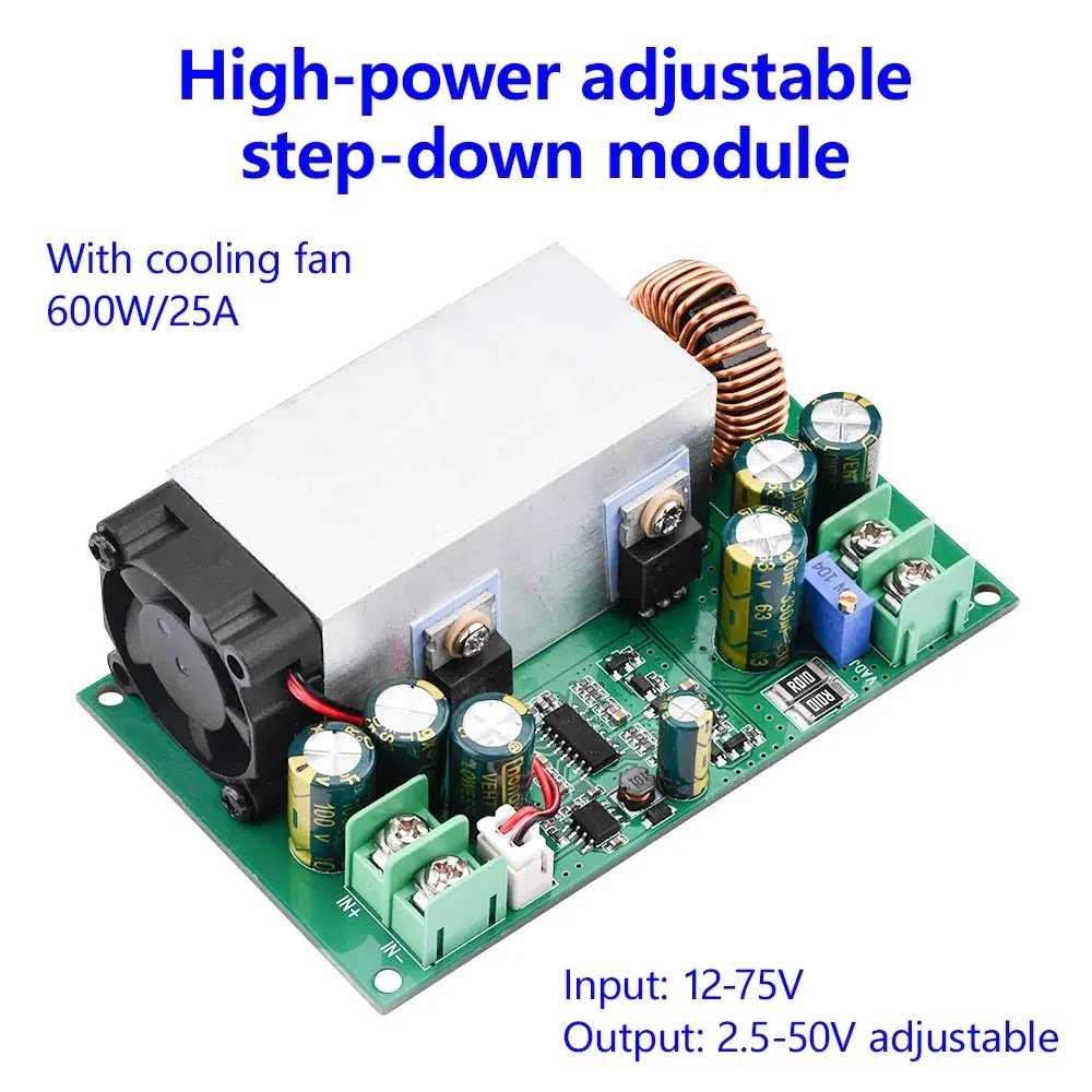 dc-dc-high-power-600w-adjustable-step-down-power-supply-module-with-fan-12v-80v-to-2-5v-50v-buck-converter-25a-constant-current-at-best-price-in-pakistan-1.jpg DC-DC High Power 600W Adjustable Step-down Power Supply Module With Fan 12V-80V To 2.5V-50V Buck Converter 25A Constant Current - Image 2