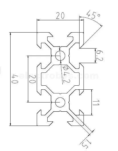 dimensions-2.jpg 2040 V-Slot Aluminum Profile Extrusion for 3D Printer & CNC Machine - Image 4