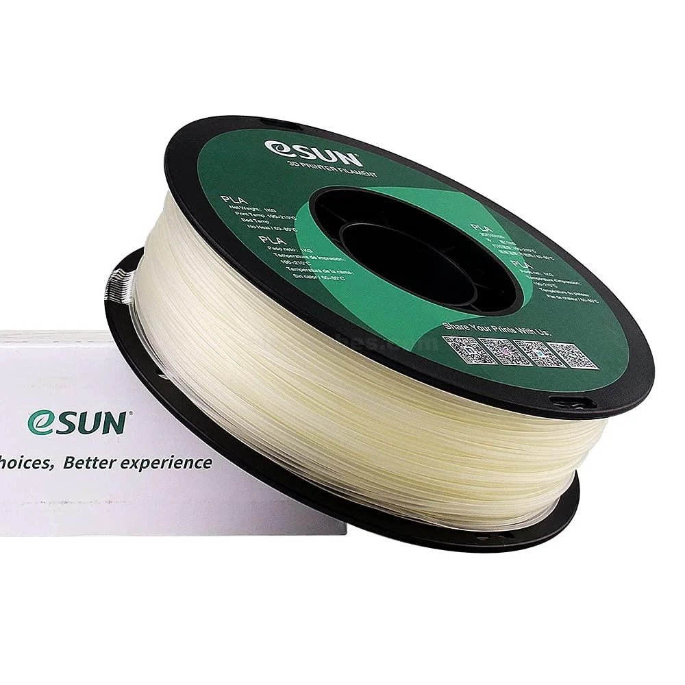 eSUN-PLA-3D-Printer-Filament-1KG-roll-in-Pakistan-clear-natural-PLA.jpg Bambu PC White with Bambu Reusable Spool 1.75mm 3D Printer Filament 1kg/Roll - Image 4