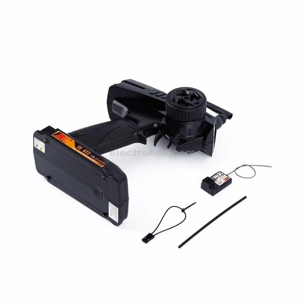 gray-semi-transparent-fs-gt2-2ch-2-4-ghz-radio-remote-control-transmitter-receiver-rc-car.jpg Flysky FS-GT2 Transmitter with FS-GR3E Receiver RC Remote Control 2.4G 2CH Radio Model Transmitter & Receiver Black For Quadcopter - Image 4