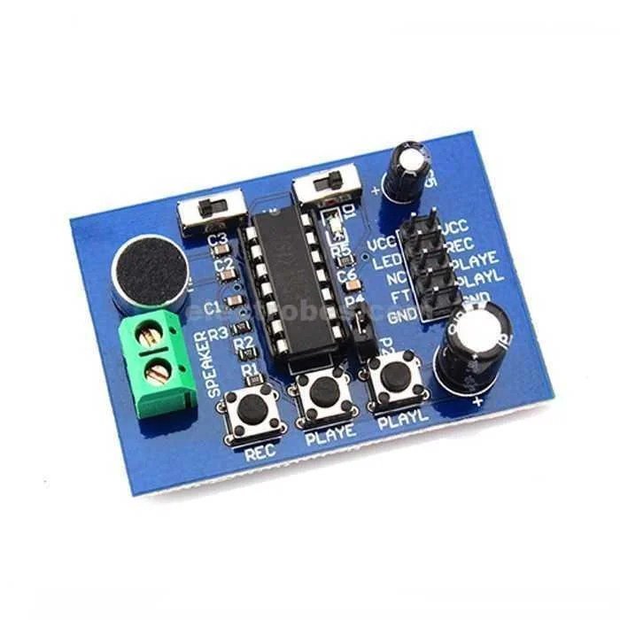 isd1820-record-and-play-modul-1386-56-B.jpg ISD1820 Voice Recording & Playback Module Sound Sensor with Microphone and 8 Ohm Speaker - Image 5