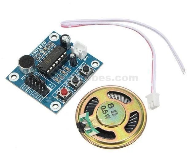 isd1820_2048x.jpg ISD1820 Voice Recording & Playback Module Sound Sensor with Microphone and 8 Ohm Speaker - Image 2