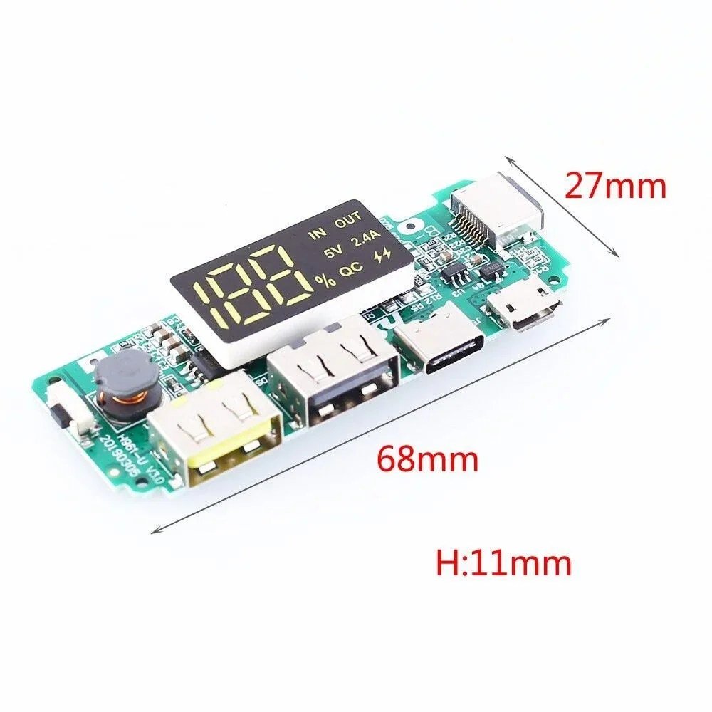 lithium-battery-charger-board-led-dual-usb-5v-2-4a-micro-type-c-usb-mobile-power-bank-18650-charging-module-circuit-at-best-price-in-pakistan-1.jpg Power Bank Module with Dual USB 5V Type A, Type-C and Type B mini Charging Port 18650 Charging Module Circuit - Image 3