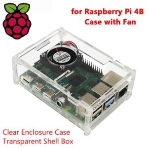Raspberry Pi 4 Acrylic Case Transparent Shell Clear Enclosure Box with Cooling Fan for Raspberry Pi 4 Model B