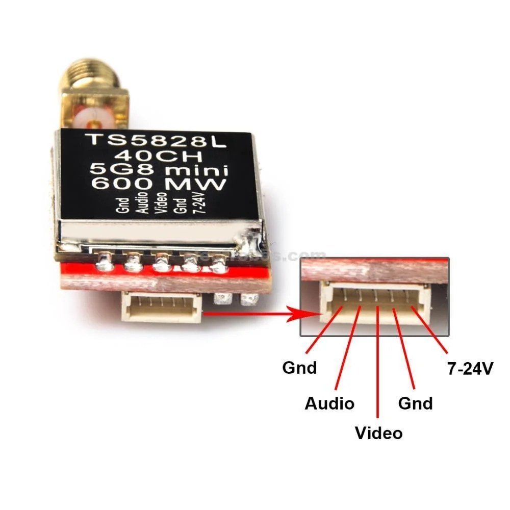 robu-8-3.jpg TS5828 Micro 5.8G 600mW 40CH FPV Transmitter with Digital Display and FPV 1500TVL /1200TVL Camera Receiver UVC for FPV Drone - Image 2