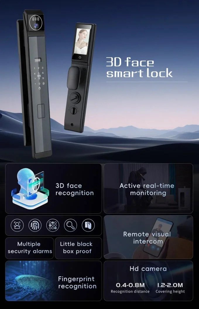 s940max-smart-door-lock-with-606824240mm-mortise-5-5kg-weight-and-40-110mm-door-thickness-at-best-price-in-pakistan-4.jpg S940max Smart Door Lock with 3D Face Recognition, Intercom Camera Intelligent Door Lock - Image 3