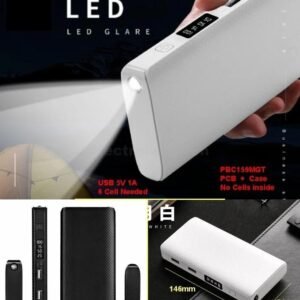 PBC159 Power Bank Housing with BMS, Digital Display, LED Torch, Battery Capacity Indication for 6x 18650 Batteries
