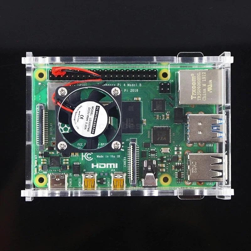 transparent-acrylic-clear-case-for-raspberry-pi-4-at-best-price-in-pakistan.jpg Raspberry Pi 4 Acrylic Case Transparent Shell Clear Enclosure Box with Cooling Fan for Raspberry Pi 4 Model B - Image 2