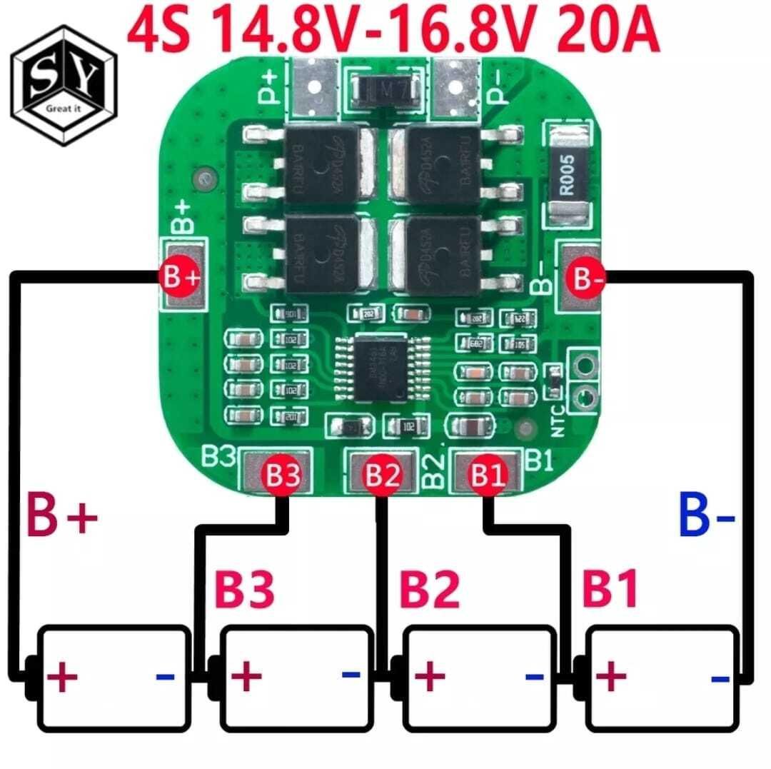 battery protection board 4s 20a 14.8v bms for 18650 lithium ion cells hx 4s a20.jpg