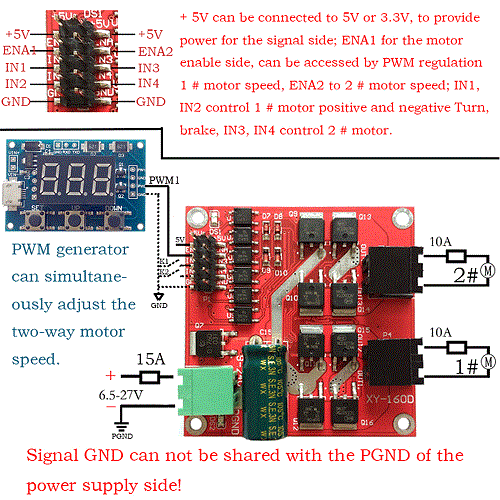 dual dc motor drive module 7a 160w high power industrial grade positive and negative pwm speed regulation l298 logic in pakistan 1.gif