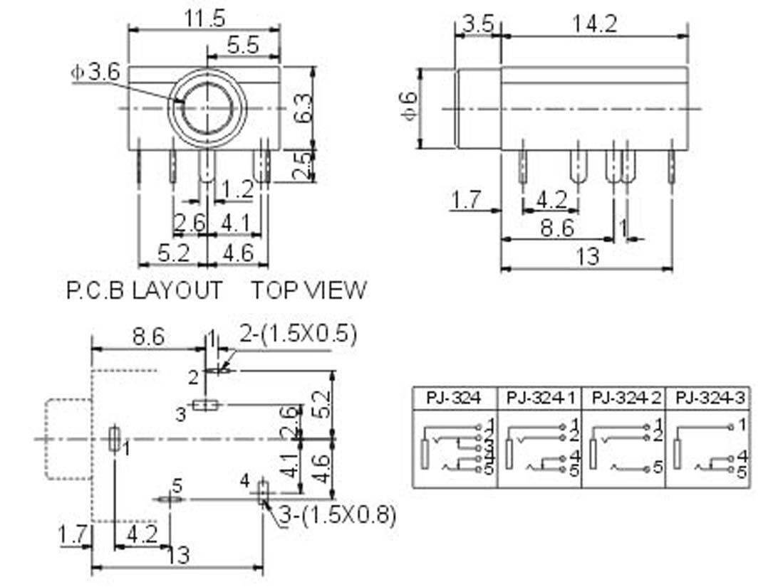 pj 324 5 pin 3.5mm audio jack socket pcb panel mount for headphone pj324 5.jpg pj 324 5 pin 3.5mm audio jack socket pcb panel mount for headphone pj324 5.jpg